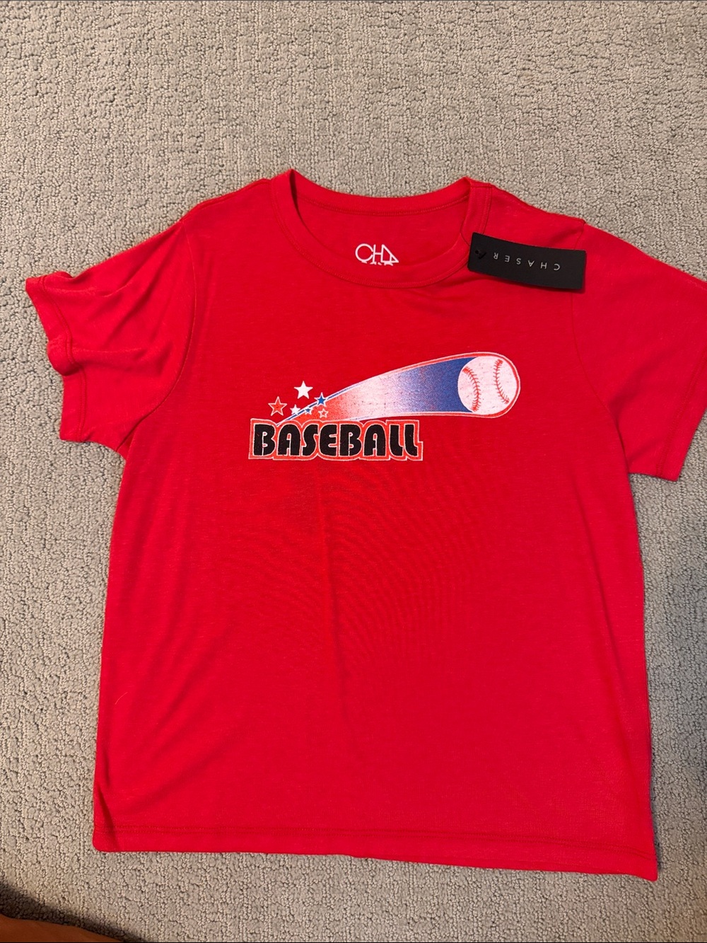 Chaser Kids Red Graphic Baseball Tee